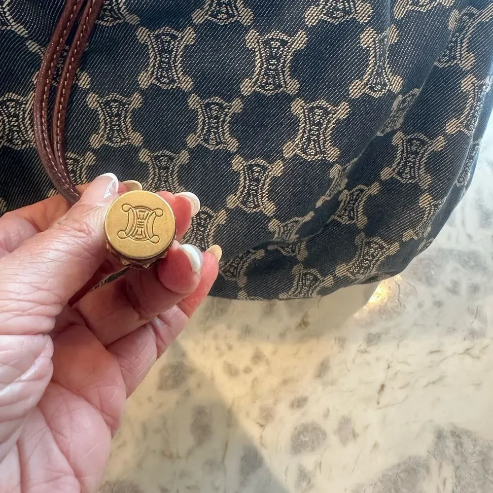 Celine Blue and Brown Monogram Tote
